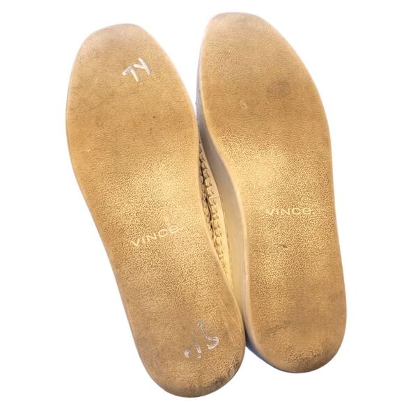 Vince. Women's White Woven Leather Platform Loafers Size US 7.5 - Picture 3 of 5